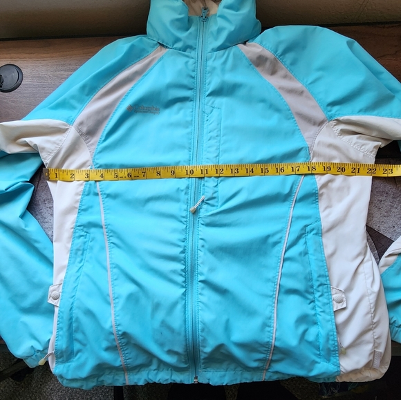 Columbia Blue Colorblock Raincoat, Large - Picture 14 of 15